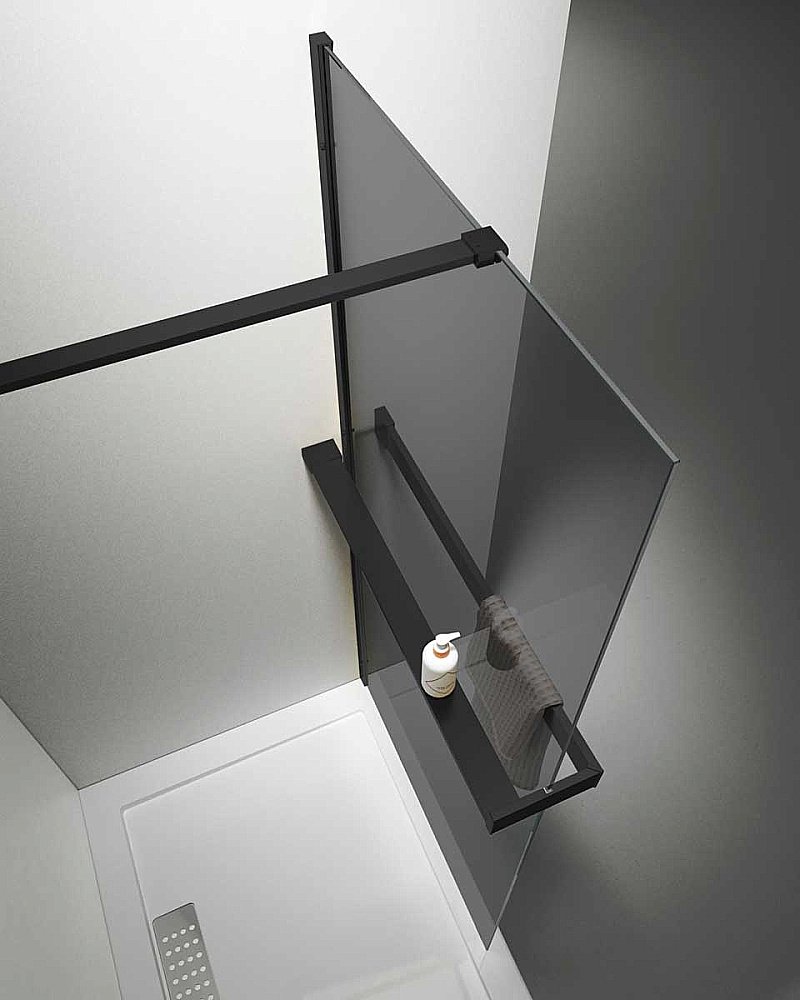 Душевое ограждение Vincea Walk-In HR 100 VSW-4HR100CGB стекло тонированное/профиль черный купить в интернет-магазине Sanbest