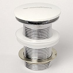 Донный клапан с переливом Montebianco SV-002 белый матовый купить в интернет-магазине сантехники Sanbest