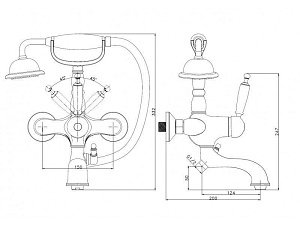 Душевая система Aksy Bagno Faenza Light Fa401-2002-2004L бронза купить в интернет-магазине сантехники Sanbest