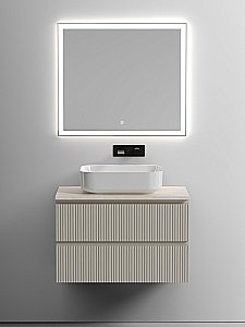 Тумба с раковиной Sancos SNOB T 80 со столешницей, бежевая матовая для ванной в интернет-магазине Sanbest