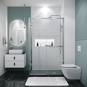 Душевой уголок Grossman Style 120.K33.05.1390.10.00 130x90 стекло прозрачное/профиль хром купить в интернет-магазине Sanbest