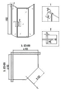 Душевой уголок Niagara NOVA 6805 90x90 прозрачный/черный купить в интернет-магазине Sanbest