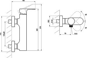 Смеситель для душа Ravak Eleganta X070331 графит купить в интернет-магазине сантехники Sanbest