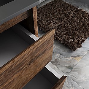 Тумба с раковиной Vincea Gio 60 VMC-2G600CO/VBS-13960MA тёмный дуб/раковина антрацит матовый для ванной в интернет-магазине Sanbest