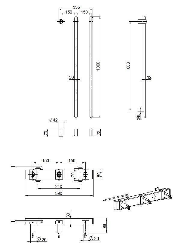 Полотенцесушитель электрический Vincea VTD-2VT1GM вороненая сталь, таймер купить в интернет-магазине сантехники Sanbest