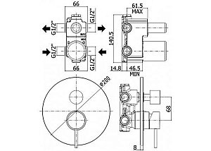 Смеситель для душа Paffoni Light LIG018NO (с внутренней частью) купить в интернет-магазине сантехники Sanbest