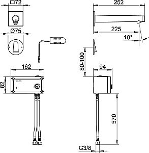 Смеситель для раковины KEUCO IXMO 59517371102 сенсорный купить в интернет-магазине сантехники Sanbest
