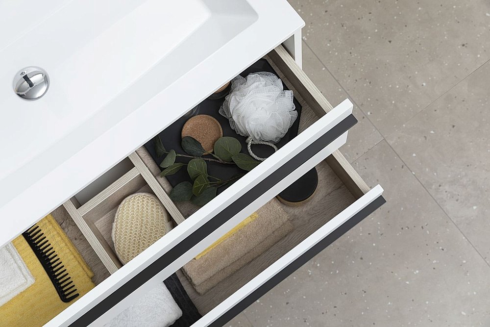 Тумба с раковиной Aquanet Lino 90 белая матовая для ванной в интернет-магазине Sanbest