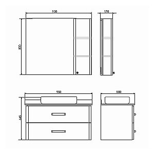 Тумба с раковиной Comforty Амстердам 00-00005494 95 белая для ванной в интернет-магазине Sanbest