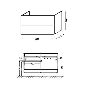 Тумба с раковиной Jacob Delafon VOX EB2078 80 белая для ванной в интернет-магазине Sanbest