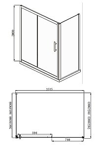 Душевой уголок Aquanet Delta NPE1131 160х90 стекло прозрачное/профиль хром купить в интернет-магазине Sanbest