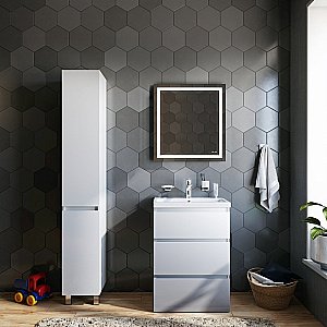 Тумба с раковиной AM.PM Gem S 60 белая глянцевая для ванной в интернет-магазине Sanbest