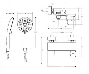 Смеситель для ванны Cezares COMFORT-VD-01 хром купить в интернет-магазине сантехники Sanbest