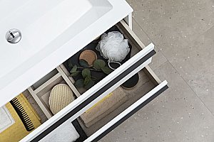 Тумба с раковиной Aquanet Lino 90 белая матовая для ванной в интернет-магазине Sanbest