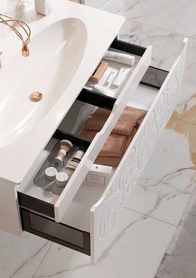 Мебель для ванной Clarberg Elegance 120 белая с золотым узором