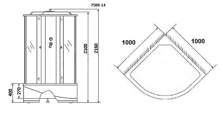 Душевая кабина Niagara Eco NG-7509 100х100 купить в интернет-магазине Sanbest
