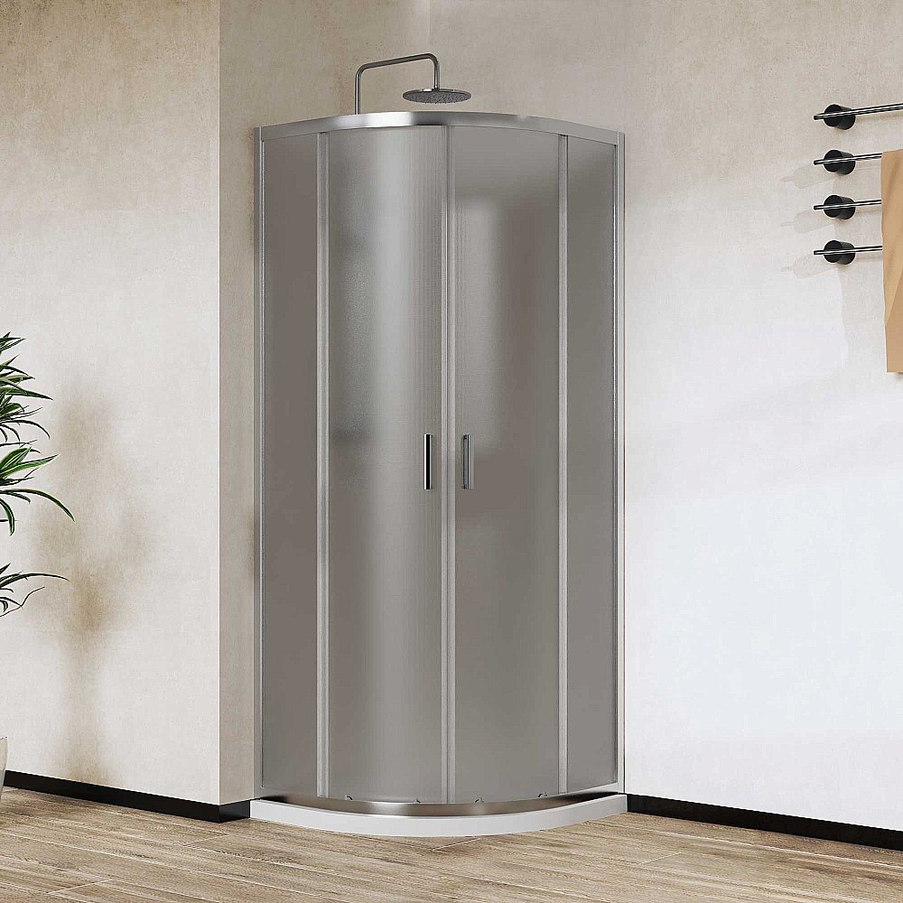 Душевой уголок Vincea City VSQ-5CT800MT 80x80 стекло текстурное/профиль хром купить в интернет-магазине Sanbest