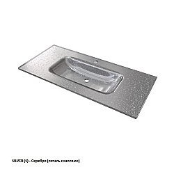 Раковина стеклянная Caprigo Аккорд без бортика поталь 100 Silver купить в интернет-магазине сантехники Sanbest