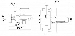 Смеситель для ванны Cezares FUOCO-VM-01 купить в интернет-магазине сантехники Sanbest