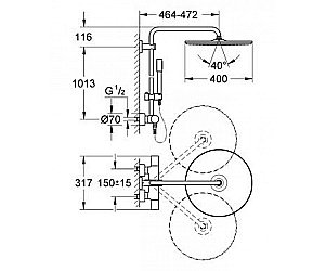 Душевая система Grohe Rainshower System 27174001 купить в интернет-магазине сантехники Sanbest