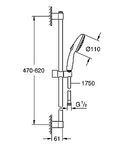 Душевой гарнитур Grohe Tempesta 27598003 хром купить в интернет-магазине сантехники Sanbest