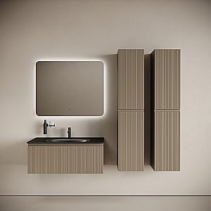 Тумба с раковиной Sancos CODE CD100GB/CN13003MB 100 серо - бежевый для ванной в интернет-магазине Sanbest