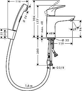 Смеситель для раковины Hansgrohe Focus 31927000 купить в интернет-магазине сантехники Sanbest