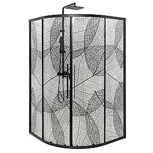 Душевой уголок DTO HB 80 98885 с рисунком/профиль черный купить в интернет-магазине Sanbest