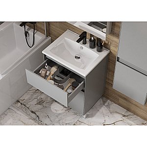 Тумба с раковиной Акватон Форест 60 туманный серый для ванной в интернет-магазине Sanbest