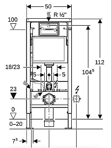 Инсталляция для унитаза Geberit Duofix Delta 50 458.128.DW.1 кнопка черный глянец купить в интернет-магазине сантехники Sanbest