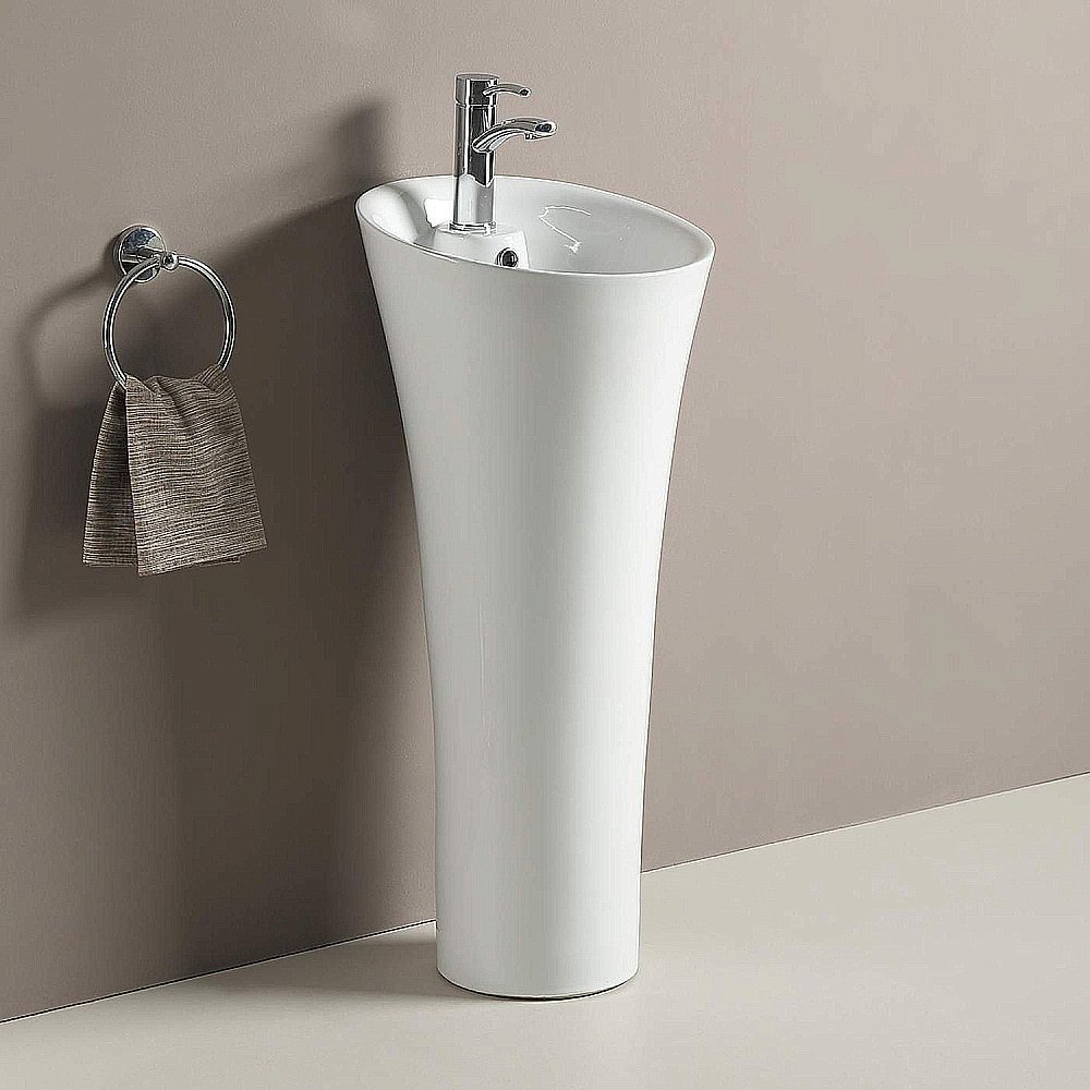 Раковина напольная WeltWasser WW LEERBACH 4141 GL-WT 41 белая купить в интернет-магазине Sanbest