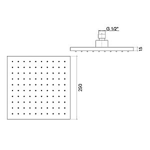 Верхний душ Paini 50YO759Q25ABS черный купить в интернет-магазине сантехники Sanbest