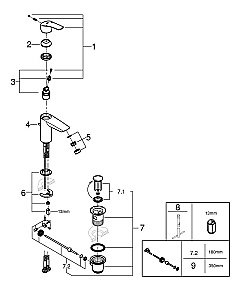 Смеситель для раковины Grohe Eurosmart 33265003 хром купить в интернет-магазине сантехники Sanbest