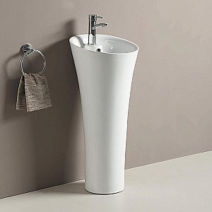 Раковина напольная WeltWasser WW LEERBACH 4141 GL-WT 41 белая купить в интернет-магазине Sanbest