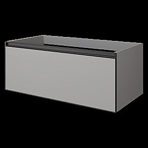 Тумба с раковиной Armadi Art QUATRO 1 100 LUNA/профиль ANTHRACITE/раковина ANTHRACITE для ванной в интернет-магазине Sanbest