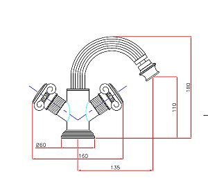 Смеситель для биде Cezares OLIMP-BS2-01-O хром купить в интернет-магазине сантехники Sanbest