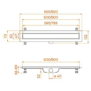 Душевой лоток RGW Drain Leo-41-60 600 Хром купить в интернет-магазине Sanbest