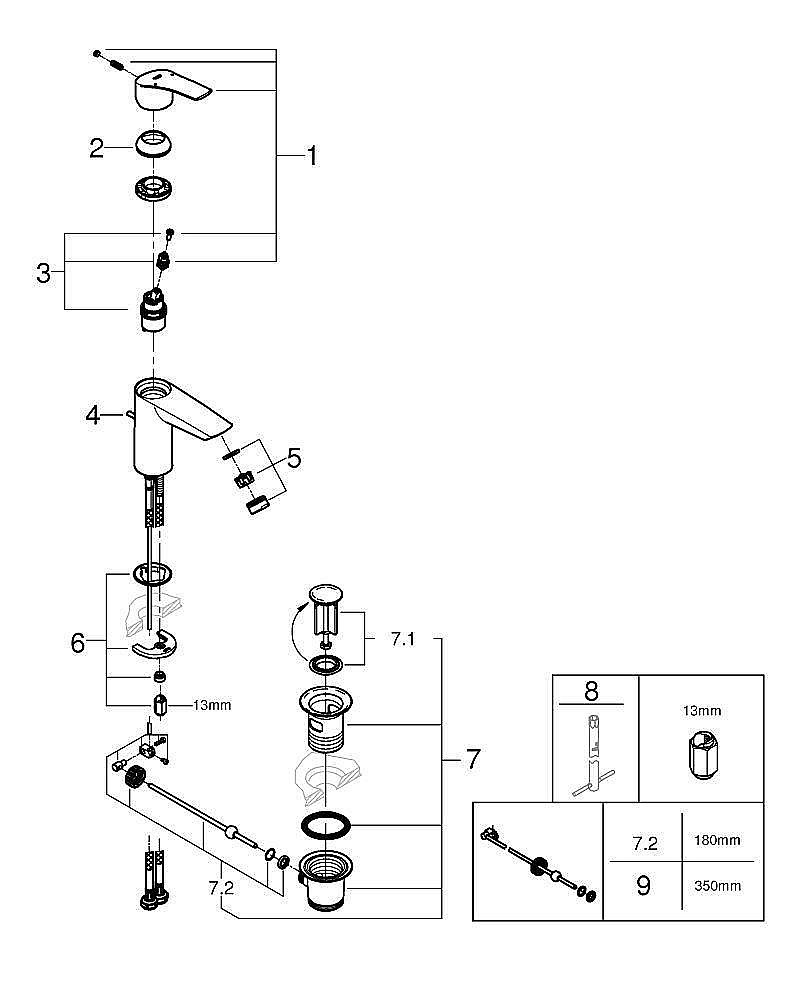 Смеситель для раковины Grohe Eurosmart 33265003 хром купить в интернет-магазине сантехники Sanbest