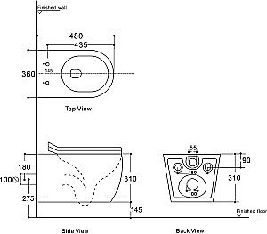 Унитаз подвесной Aquanet Rimless Cetus W Short LX-1900 с крышкой микролифт, безободковый купить в интернет-магазине Sanbest