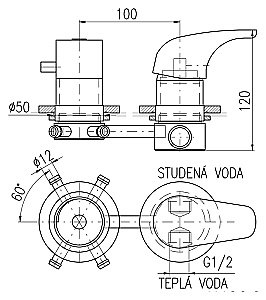 Смеситель для душа Rav-Slezak X582 хром купить в интернет-магазине сантехники Sanbest