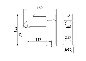 Смеситель для раковины Grossman Alba 510.K35.06.100/210 хром с черным купить в интернет-магазине сантехники Sanbest