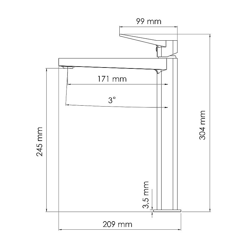 Смеситель для раковины WasserKRAFT Weil 2303H белый матовый купить в интернет-магазине сантехники Sanbest