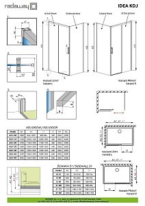 Душевой уголок Radaway Idea KDJ 140x120 купить в интернет-магазине Sanbest