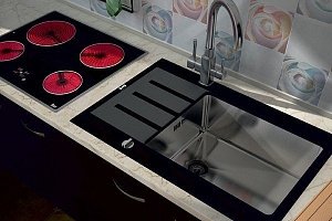 Мойка для кухни ZORG Inox Glass GL-7851-BLACK купить в интернет-магазине сантехники Sanbest