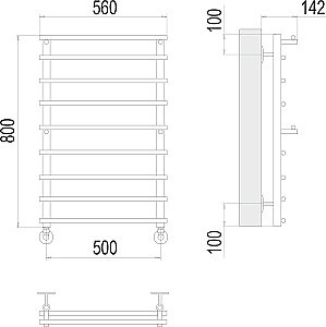 Полотенцесушитель водяной Terminus Вента П8 500х800 купить в интернет-магазине сантехники Sanbest