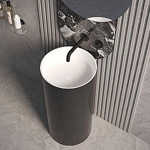 Раковина напольная WhiteCross Altar 43 0737.043043.10100 черная, белая купить в интернет-магазине Sanbest