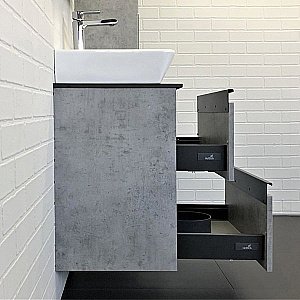 Тумба с раковиной Comforty Эдинбург 00-00005700 60 бетон светлый для ванной в интернет-магазине Sanbest