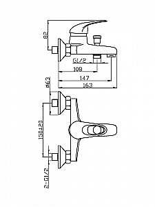 Смеситель для ванны Agger Move A0610000 купить в интернет-магазине сантехники Sanbest