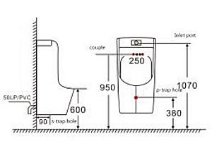 Писсуар настенный SantiLine SL-6003 купить в интернет-магазине Sanbest