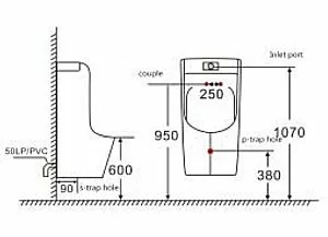 Писсуар настенный SantiLine SL-6003 купить в интернет-магазине Sanbest
